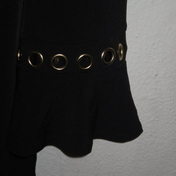 Susan Graver Tunic Top with Grommets in Black Size Small - Picture 3 of 7